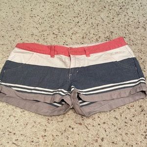 Billabong striped juniors shorts size 3